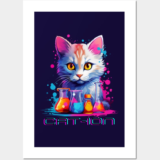 Chemist cat wpap, cation, chemistry, laboratory, kitty in lab Wall Art by Pattyld